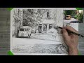 How to Draw a French Scene with Matt Pencils + Sketchbook Tour