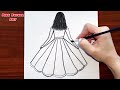 How to draw a girl easy step by step | Easy girl backside drawing | Pencil drawing