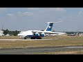 Smokey Reverse Thrust On Silk Ways Cargo Ilyushin IL-76 Landing at Farnborough Airport UK