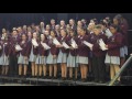 John Paul College Concert Choir sing National Anthem in Yugambeh