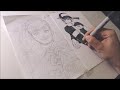 Time Lapse Monochromatic Ink Drawing with Copic Markers