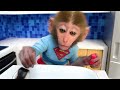 Monkey Baby BonBon Brush your Teeth and Eat Pizza with a Cute Puppy - BonBon Farm