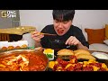 ASMR MUKBANG | Crispy Fried Chicken, fire noodles, Crunchy Corn Dog recipe ! eating
