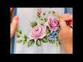 아크릴 페인팅으로 장미 그리기~ / Painting rose with acrylics / folkart rose