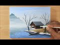 Beautiful Seascape Painting for Beginners/ Easy Acrylic Paint 🎨