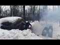 Hiding from SNOWFALL in a HOUSE UNDERGROUND, Dugout Shelter