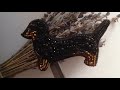 Брошь такса ручной работы/Dog beaded brooch