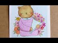 speedpainting watercolor - gatinho com buquê