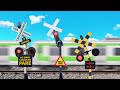 【踏切アニメ】活発に動くふみきりカンカン😂😂😂Active railroad crossing!!