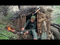 Alone built a dugout in the forest. Start to finish | Dugout shelter building, Log Cabin in the wood