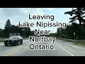 Driving to Lake Nipissing, North Bay. Ontario, Canada.