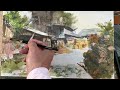 Like a Picture Book! Magical Watercolor Video of Painting a Sawmill Landscape / ASMR