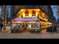 Paris France 🇫🇷 Christmas walk in Paris - An evening around Eiffel Tower - 4K HDR walk