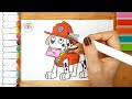 How to Draw Marshall from PAW Patrol The Movie | Drawing PAW Patrol Marshall 🌈 🐶🐾