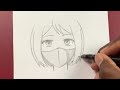 Easy anime drawing | how to draw anime girl wearing a mask easy step-by-step