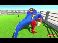 T Rex IronMan vs Spinosaurus SuperMan, Khủng long bạo chúa vs khủng long gai. DinosaurTV