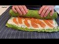 How to make Spinach and Salmon roll | Wie man Spinat-Lachs-Rolle macht