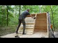 100 Hours of Building a Cozy Tiny Bushcraft Cabin in the Middle of Nowhere from Start to Finish