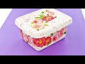 Decoupage plastic box - plastic box diy - Painted box - Decoupage tutorial - Decoupage for beginners