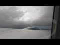 Takeoff into cloud, passenger view  Raw footage.