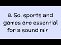 10 Lines on Importance of Sports and Games || Essay on Importance of Sports and Games in English