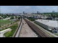 Military Train at Santa Fe Junction in Kansas City Drone Video