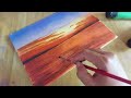 Painting For Beginners / VERY EASY, EVERYONE CAN PAINTING / Easy Way to Paint a Sunset Seascape