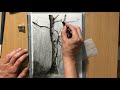 Twisted Branches Charcoal Drawing