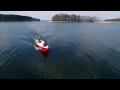 Nowa łódź wędkarska wiosłowo motorowa. New fishing boat - test on water