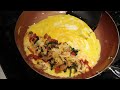 The Autistic chef (featuring @GenuineJoie) episode 5: cheese and mushroom omelet with peppers.