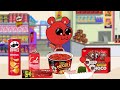 Zoonomaly Monster Cat White Food Mukbang in Convenience Store Animation | ASMR