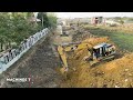 Incredible Skills EVER!! Road Base Building By Bulldozer KOMATSU D58E and 24ton Hyundai Truck