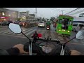 Yamaha Mio Gear - Rainy late afternoon ride POV on busy streets / Osmo Action 1 / Telesin Neck Mount