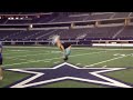 Back tuck 50 yard line Cowboys' Stadium!