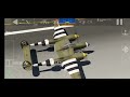 P 38 Lightning flight simulator take-off,short flight and landing.