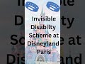 Disneyland Paris ASD / Hidden Disability schemes including wrist bands disabled accommodations￼