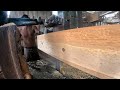 #process splitting of pine wood for raw material for production of slab board