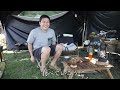 CAMPING In THUNDERSTORMS Heavy Rain - STRONG Winds,Bushcraft,Korean cuisine,ASMR