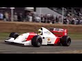 Vettel drives Senna's Mclaren 1993 Mp4/8 at Goodwood
