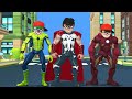 Team superhero bag fight on fly away Because Team Zombie too strong - Scary Teacher 3D
