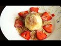 Cottage cheese balls with strawberries. Delicious sweet dessert with strawberries. !