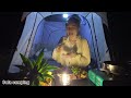 Beautiful Girl Camping Alone Overnight - Natural Sounds- ASRM- Cooking