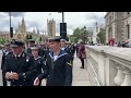 Captain Inspects the King's Troop Guards at End of Day Inspection