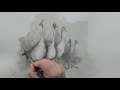 geese watercolour tutorial for beginner to intermediate level.