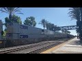 BNSF E/B Stack train slowly departing Fullerton station 07/27/2024