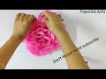 DIY Giant paper flower tutorial in lockdown with Crepe paper, Handmade,Easy and Simple@Papersai arts