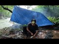 Solo Camping  Fishing Hutan Belantara Kalimantan Diterjang Hujan Badai Sampai Pagi