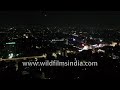 Vadodara train station aerial night view from Gujarat's city of Baroda: illuminated heritage