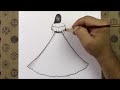 Easy Step by Step Drawing Girl In Dress With Turned Back 2022,  Easy Drawings With Pencil Drawings