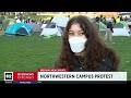 Crowd grows at pro-Palestine protest, tent encampment at Northwestern University